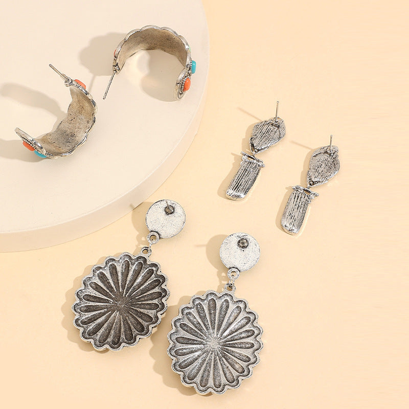 Wholesale  Vintage Earrings 3 Pair Set Western Style